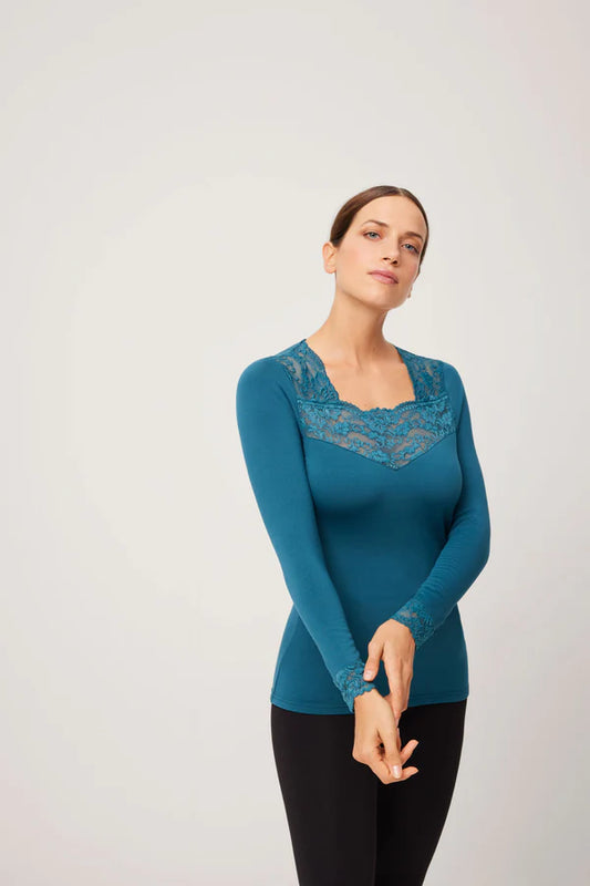 Camisola Térmica decote com renda quadrada ref.70005