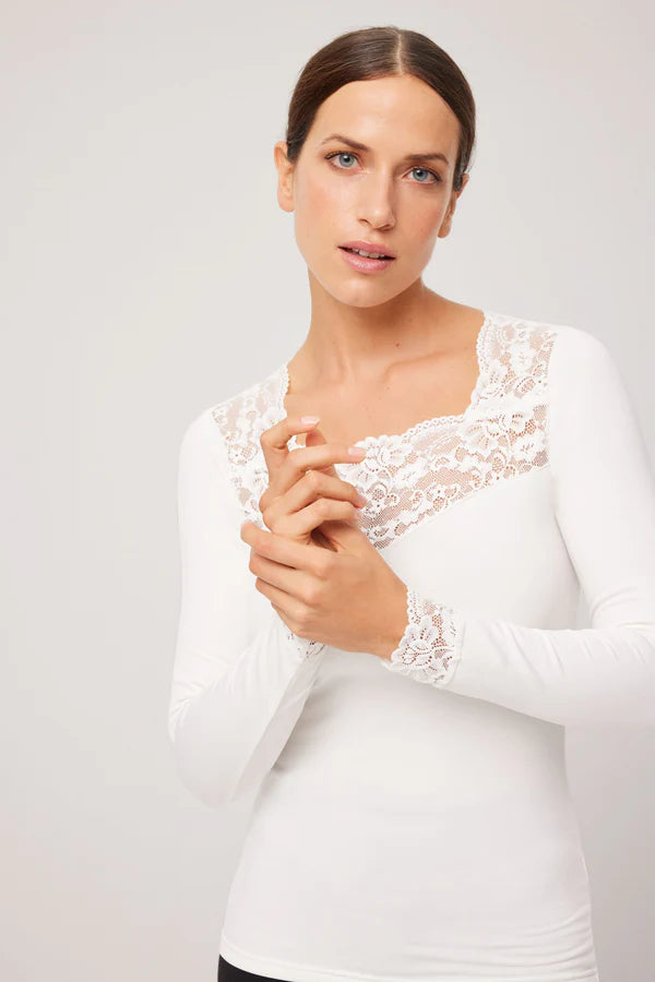 Camisola Térmica decote com renda quadrada ref.7005
