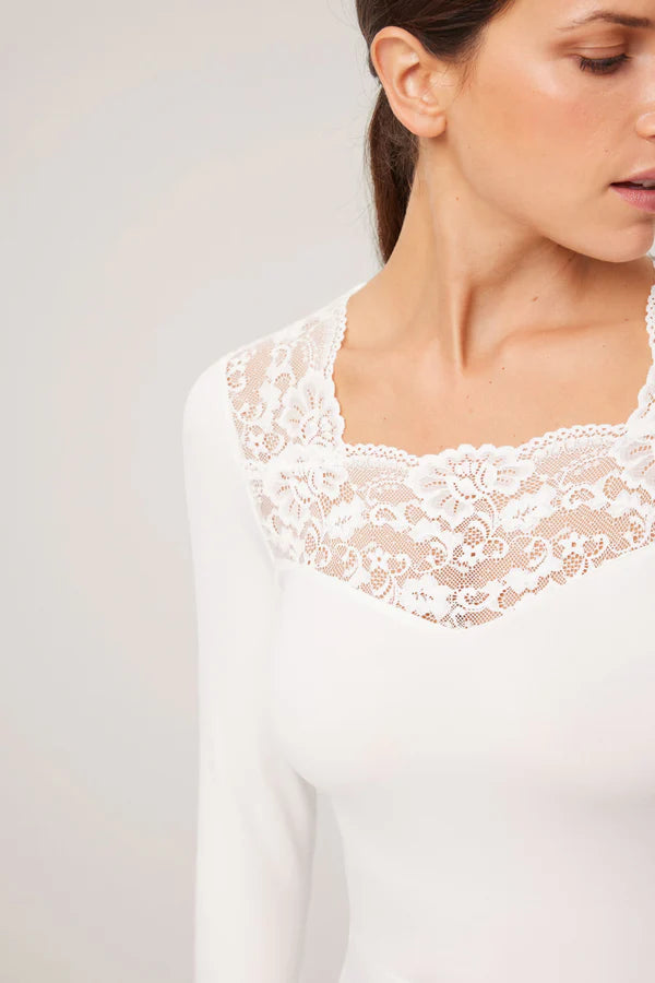Camisola Térmica decote com renda quadrada ref.7005