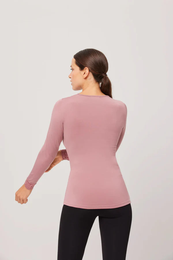 Camisola Térmica decote com renda quadrada ref.7005