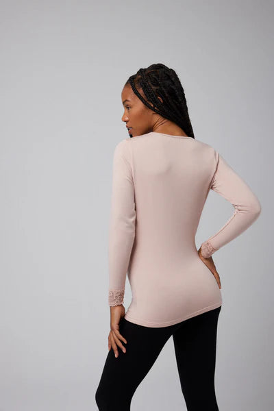 Camisola Térmica decote com renda quadrada ref.7005